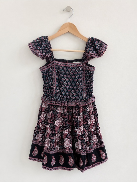Sea New York Other - Sea New York Girls Size 6Y Black Floral Smocked Cotton Dress